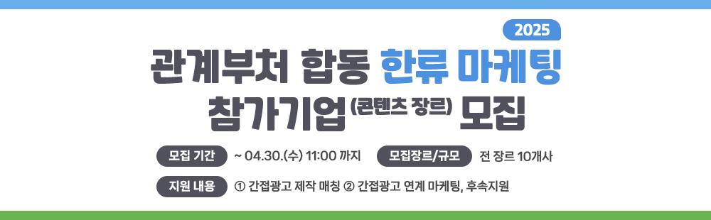 2025년 관계부처 합동 한류마케팅 참가기업(콘텐츠 장르) 모집