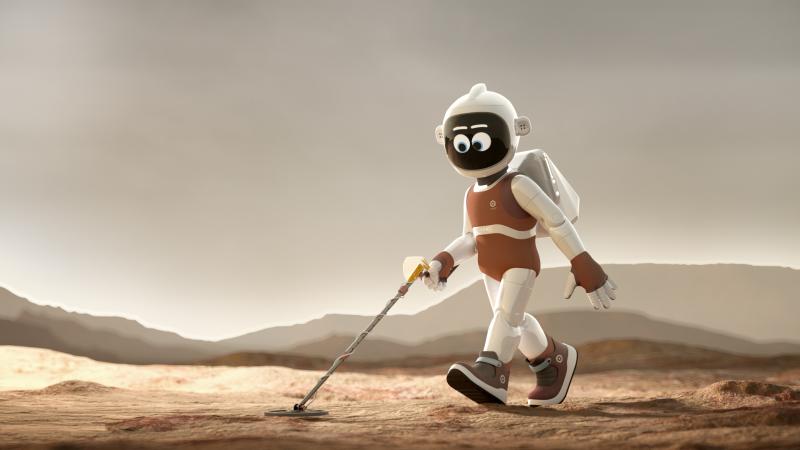 Mono searches for signs of water. Digging through the vast Martian landscape, Mono spends his day to the fullest.