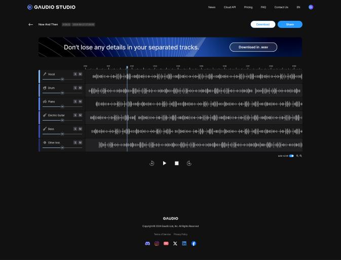Actual usage of Gaudio Studio