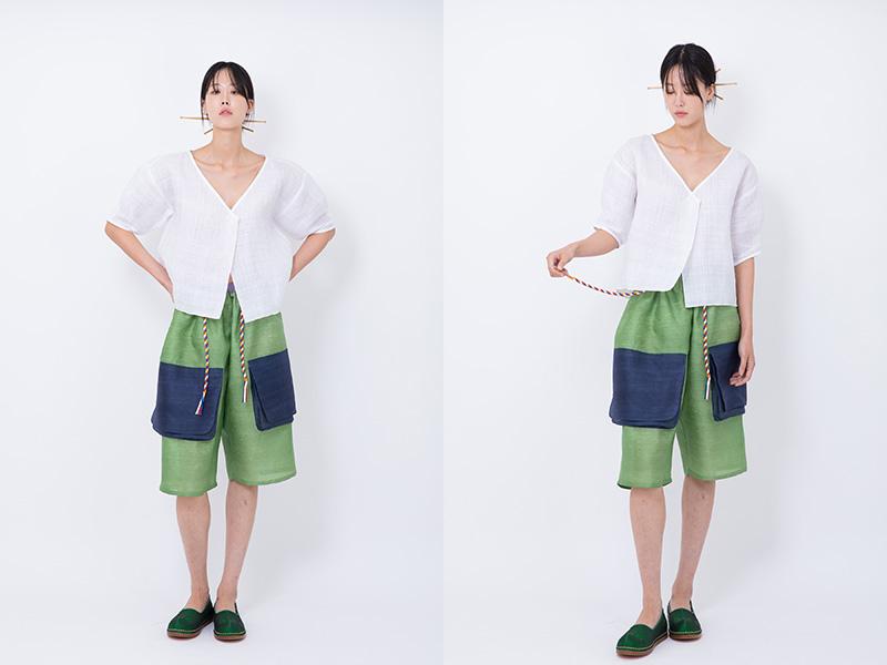 Hebe UK silk half pants