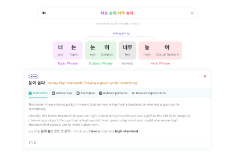 Mirinae Explorer can be accessed through a responsive website as an AI-based study aid. Anything in the display can be clicked for more details, like grammar definitions, example uses, pronunciation guides and more. 
