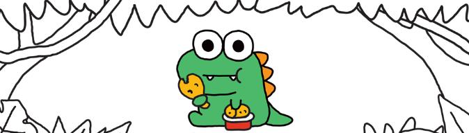 Dinosaur who likes chicken. DDiranno