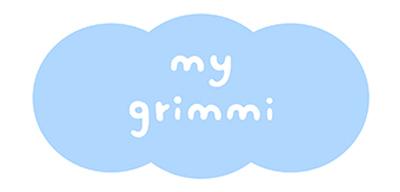 A logo visually embodying My Grimmi’s soft, cloud-like and whimsical universe