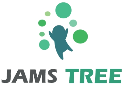 JAMSTREE Logo means a tree where fun grows.