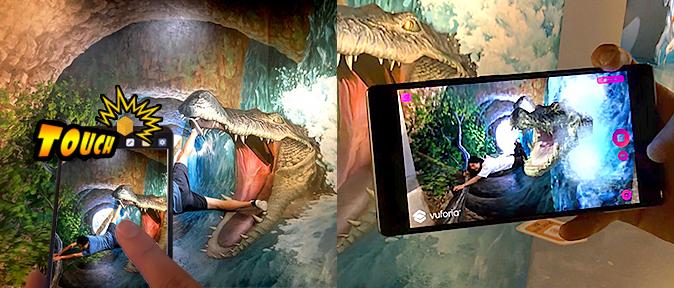 Run the self-developed APP and interact with the realistic movements of AR