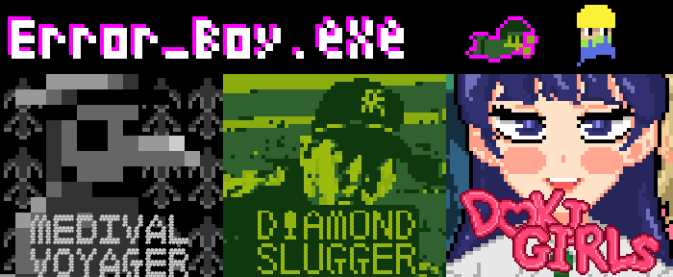 "Error_Boy.exe" is a 2D bullet-hell roguelike game where the administrator of errors, "Error_Boy" resolves a situation where various games have been mixed due to an error.