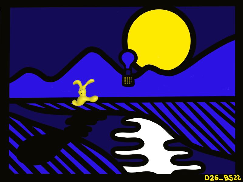Hot Air Balloon and <Dalli in Moonshadow> : Expressing the Earth's beautiful night scenery with hot air balloons and changing shadows