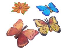 3 kinds of butterfly and flower paper toys
