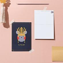 ostcard Featuring Animal Characters Wearing Traditional Korean Gold Crowns